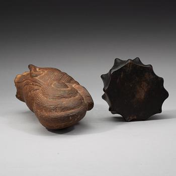 A Chinese stone head of Guanyin, possibly Tangdynasty.