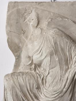A presumably French 19th century plaster cast of the Nike of the Sandal.