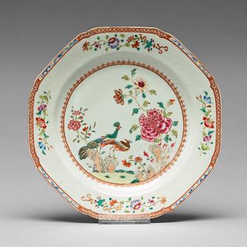 819. Six 'Double Peacock' dishes, Qing dynasty, Qianlong (1736-95).