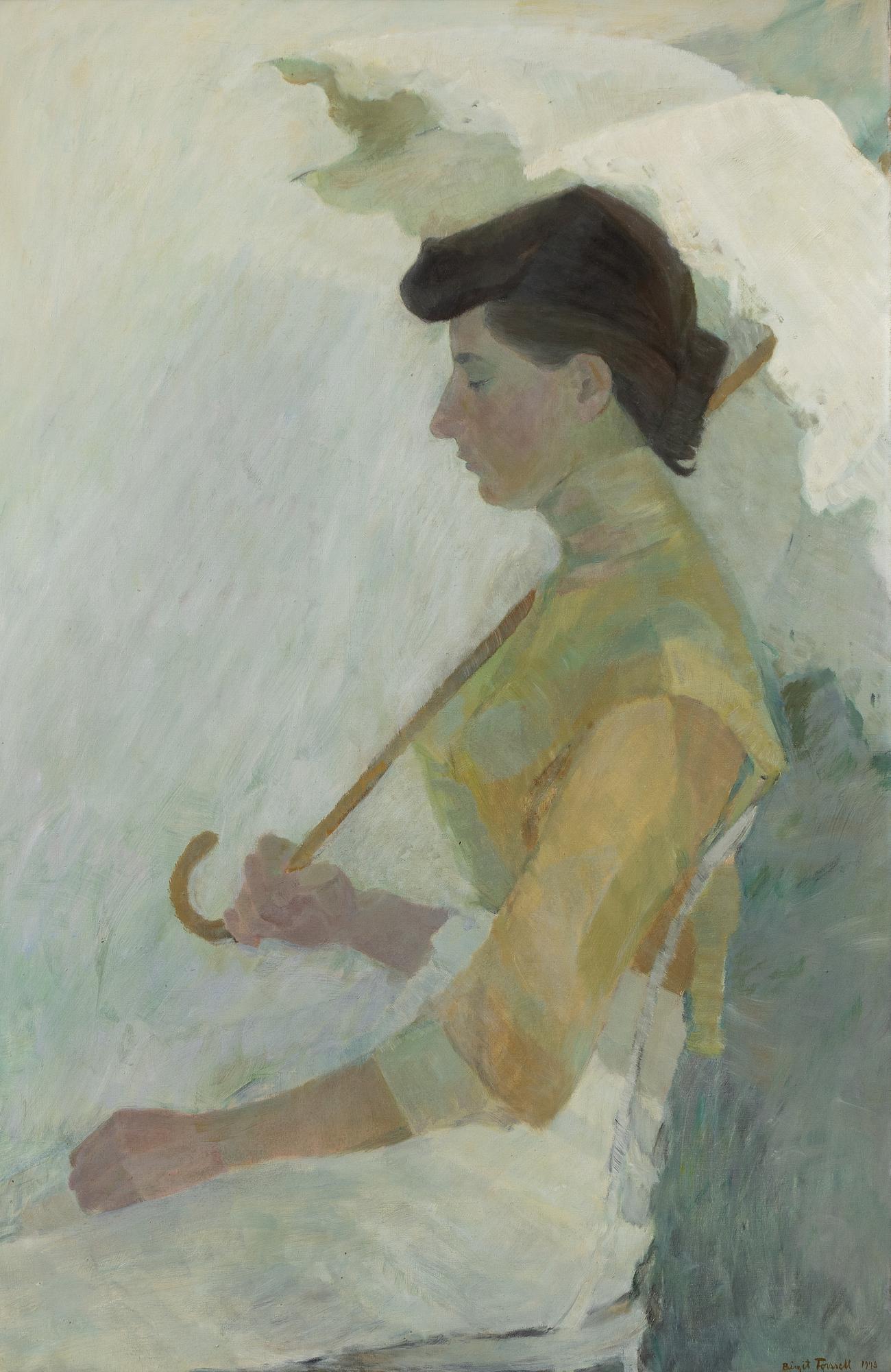 Birgit Forsell, 'Ung kvinna med parasoll (Young woman with parasol)'.