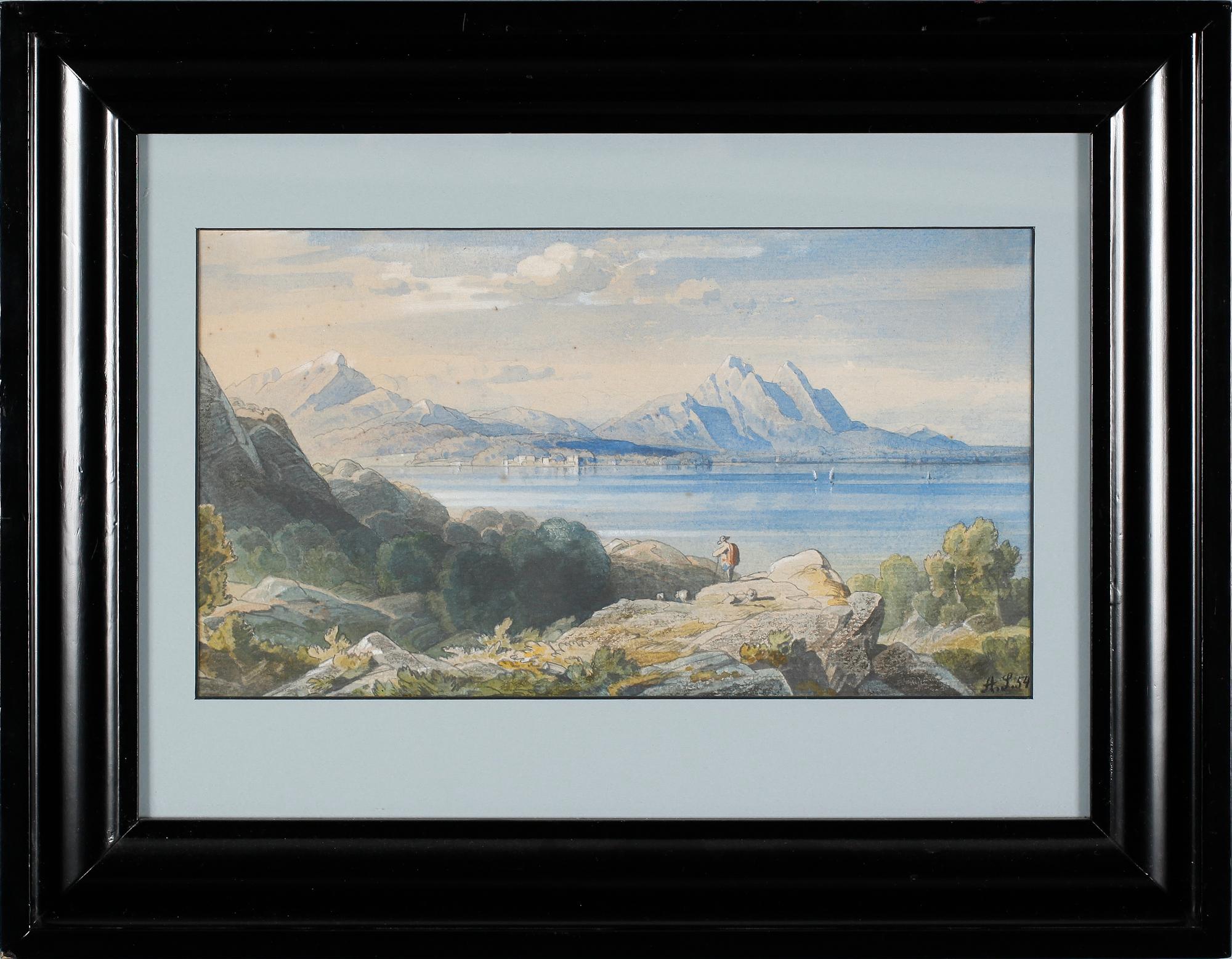 OKÄND KONSTNÄR. akvarell, 1800-talets mitt.