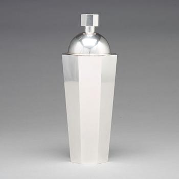 Wiwen Nilsson, cocktailset, Lund 1946, sterling (cocktailshaker, 10 cocktailglas samt bricka).