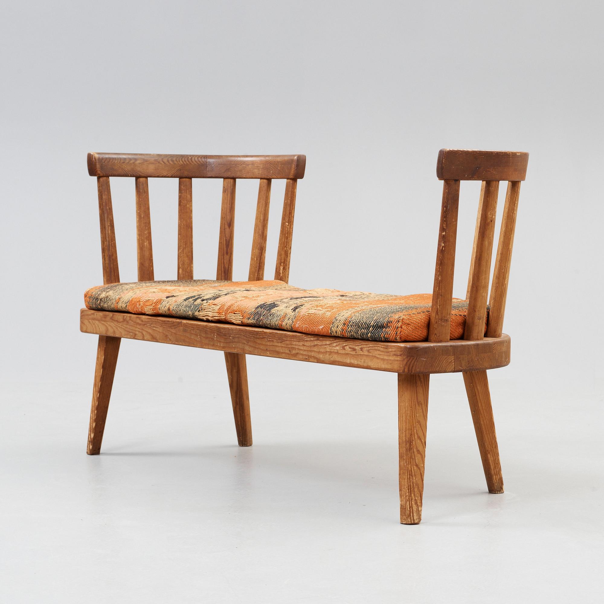Axel Einar Hjorth, an 'Utö' stained pine sofa, Nordiska Kompaniet, Sweden 1930's.
