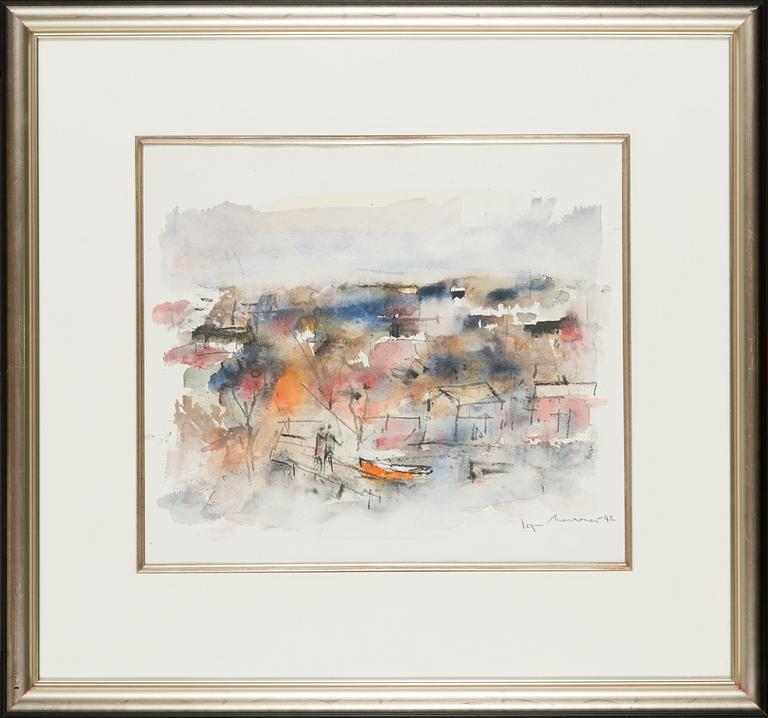 Egon Meuronen, watercolour, signed and dated -92.