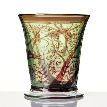 Gunnar Cyrén, a graal glass vase, Orrefors, Sweden, 1989.