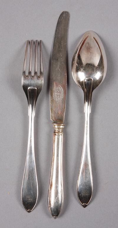 PARTI BESTICK, 12 delar, silver, K Andersson samt GAB, Stockholm, 1922-30.