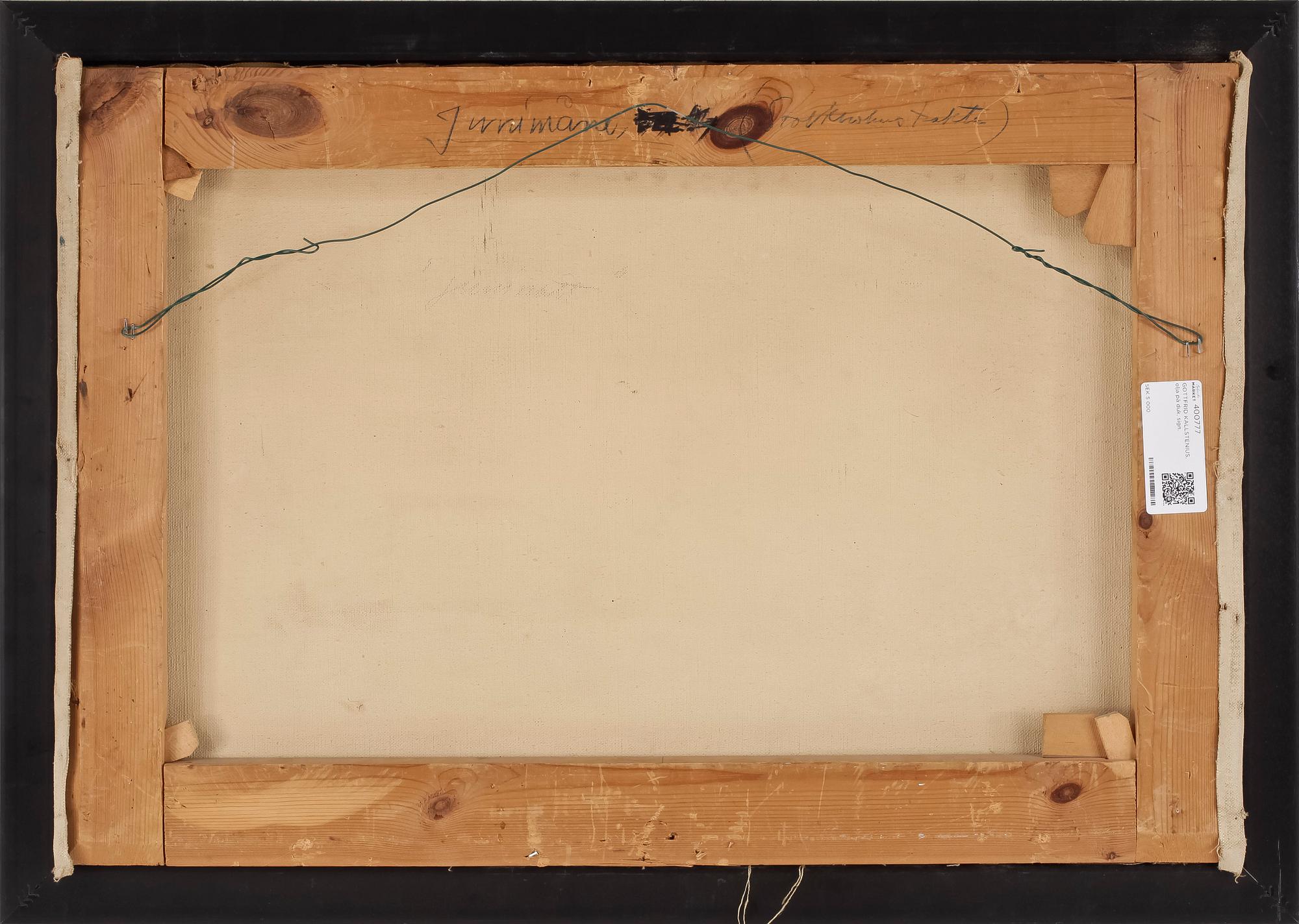 GOTTFRID KALLSTENIUS, olja på duk, sign o dat 1901.