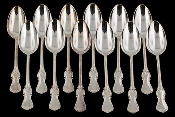 BESTICKUPPSÄTTNING, 104 delar, silver, "Olga", GAB, total vikt ca 5000g.