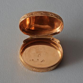 A Swedish 18th century gold snuff-box, marks of Christian Maas, Stockholm 1783.