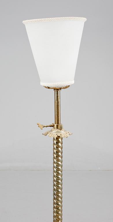 GOLVLAMPA, mässing, sekelskiftet 1900.