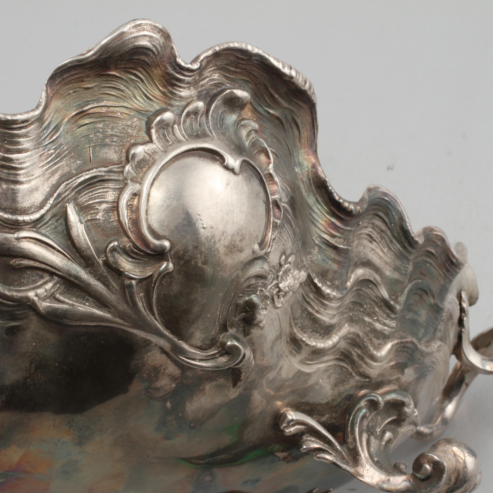 SKÅL, nysilver, rokokostil, 1800-talets andra hälft.
