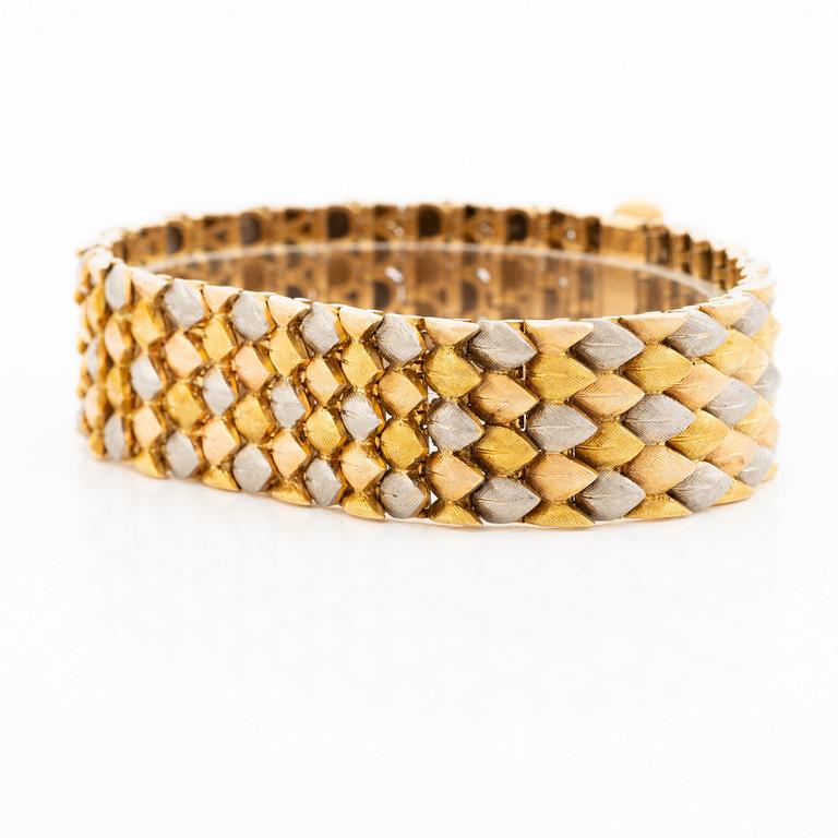 A bracelet, three-coloured gold, circa mid/late 20th century.