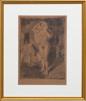 Anders Zorn, etsning, 1914, signerad.