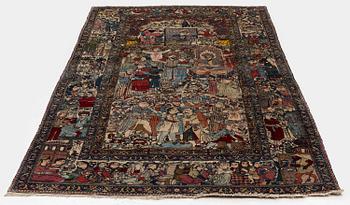 An antique Isfahan carpet, Central Persia, c. 260 x 138 cm.