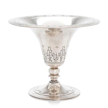 A silver vase, mark of oy Taito ab,  Helsinki, Finland 1928.