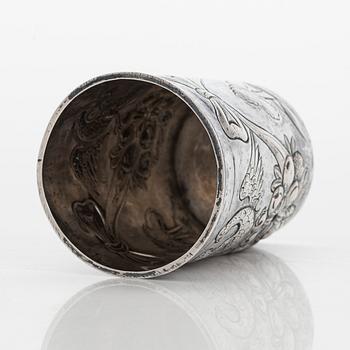 A silver beaker by Maxim Kuzmin Zolotarev, Kaluga, Russia 1780.