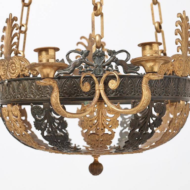 A Russian Empire 1820/30's six-light hanging lamp.