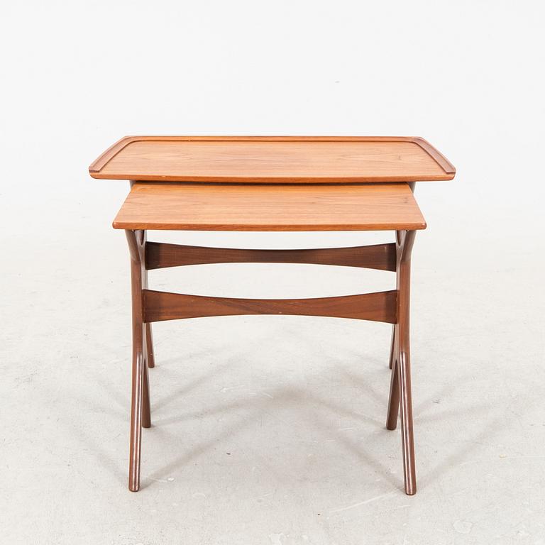 A Danish 1950/60s walnut nesting table.