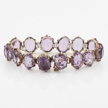 Hedblom, necklace and bracelet, silver with amethysts, Stockholm 1893 and 1897.