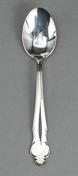 PARTI SILVER, 60 delar, inklusive 5 uppsättningar kaffeskedar, majoriteten Lidköping, mitten 1900-talets. Vikt ca 821 g.