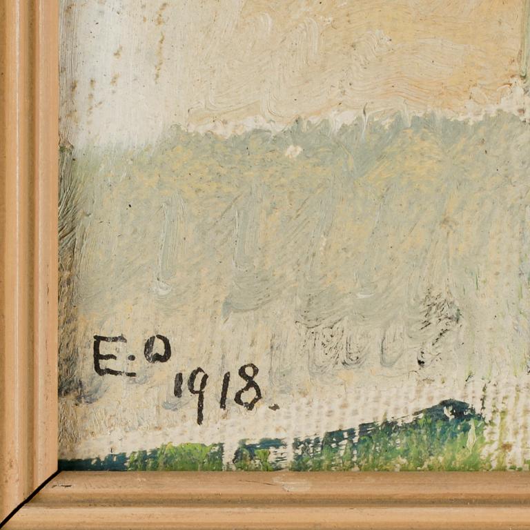 EDVIN OLLERS, olja på duk, monogramsign o dat 1918.
