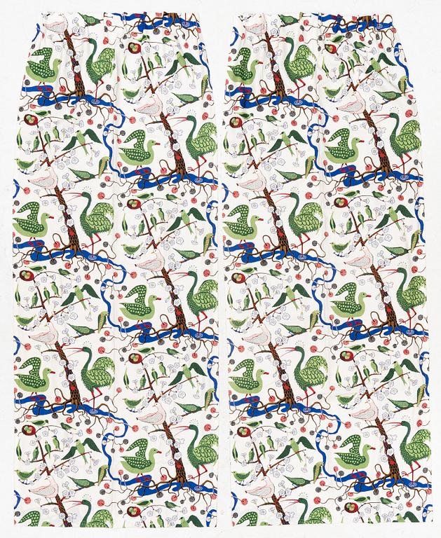 Josef Frank, curtains, a pair, "Green Birds", Svenskt Tenn.