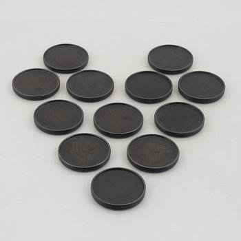 Wilhelmina "Tiddit" Wendt, a set of twelve coasters, Perstorp, Helsingborg 1942-1946.