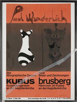 Paul Wunderlich · PAUL WUNDERLICH, utställningsaffisch, färglitografi, sign, 1966.