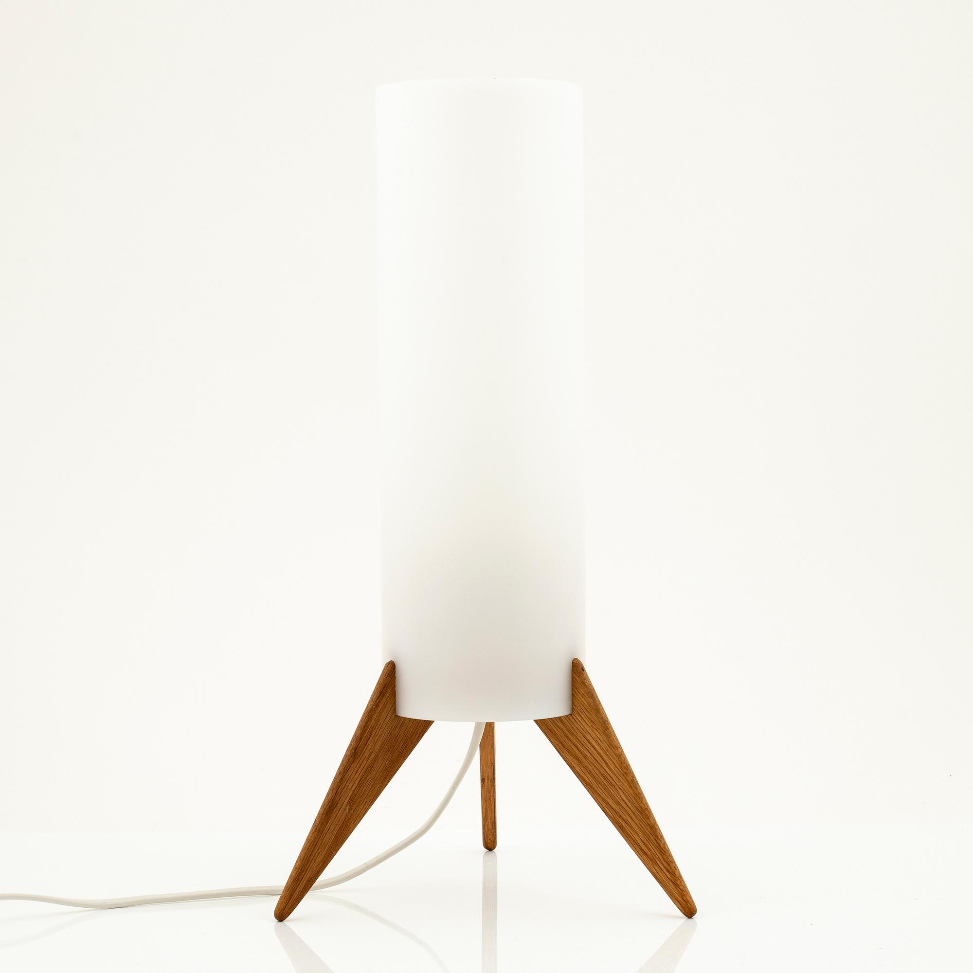 Uno & Östen Kristiansson, an oak and acrylic table light, Luxus, Vittsjö.