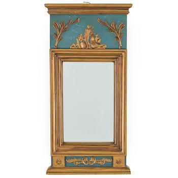 An Empire mirror marked W Lind, first half of the 19th century.