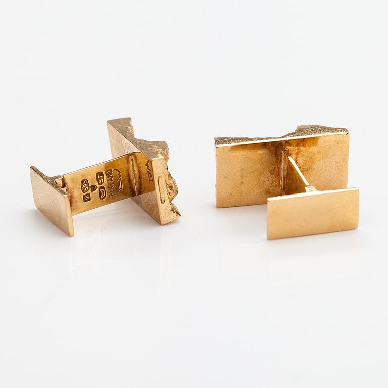 Björn Weckström, A pair of 14K gold cufflinks "Gold rya". Lapponia 1971.