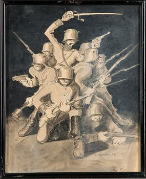 SVEN NYSTRÖM, indian ink, watercolour, signed and dated -24.