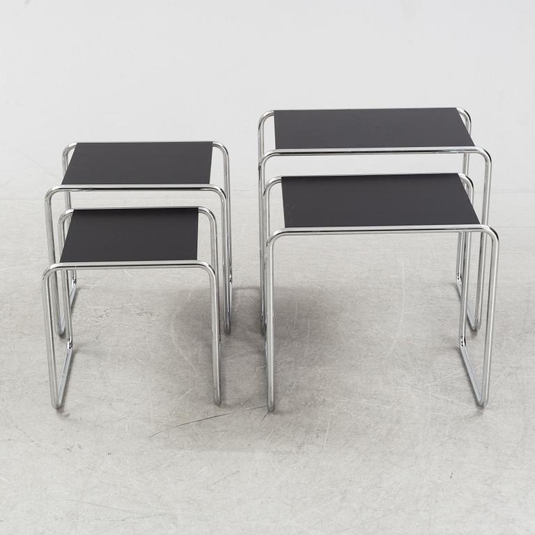 Marcel Breuer, a four-piece model B9 nesting table from Thonet.