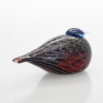 Oiva Toikka, glasfågel, signerad Oiva Toikka Nuutajärvi Notsjö Turun Sanomat.