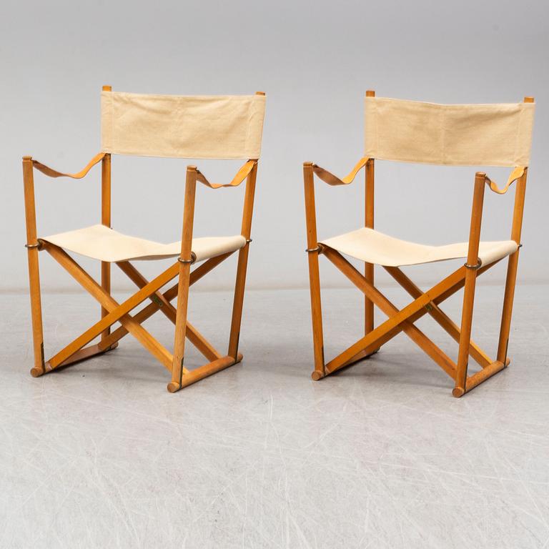 MOGENS KOCH, a pair of folding chairs, 'MK16', Denmark, second half of the 20th century.
