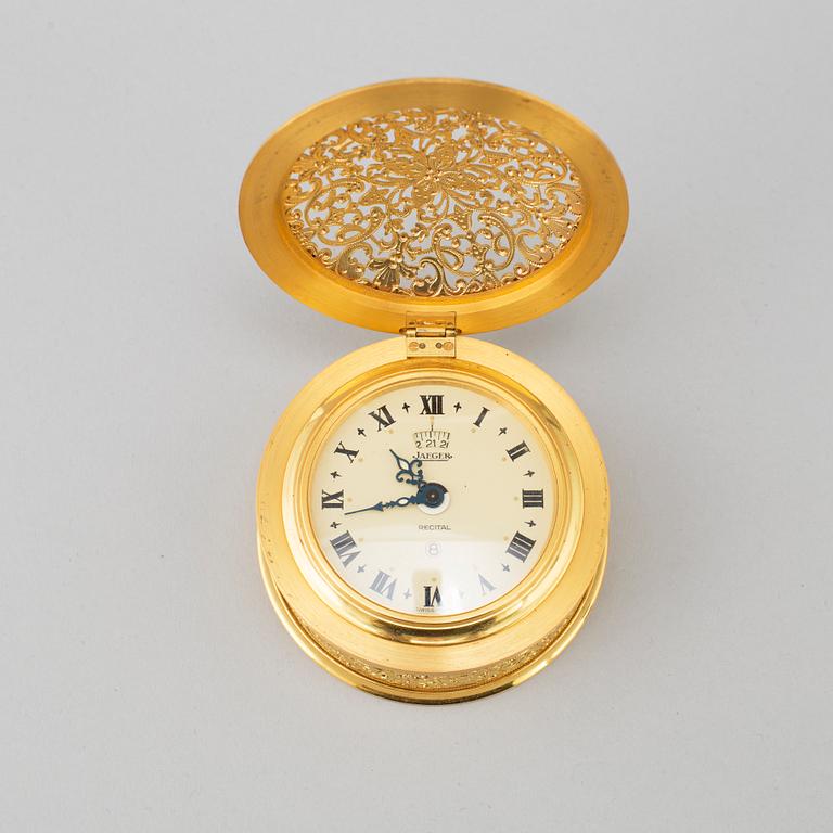 Jaeger "Recital" No. 106 Alarm Clock, Switzerland, mid 20th century.