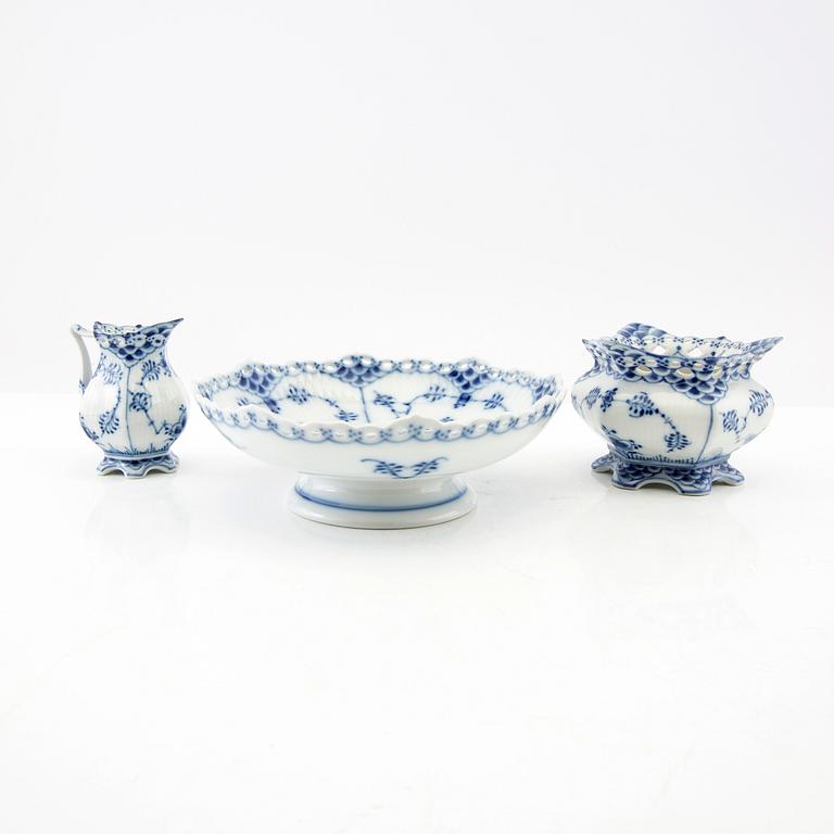 Service Parts 19 pcs "Musselmalet" Full Lace and Half Lace Royal Copenhagen Denmark 1974-1999 Porcelain.