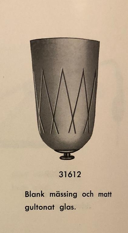 Bertil Brisborg, a wall lamp, model "31612", Nordiska Kompaniet, 1940s.