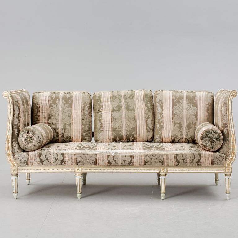 SOFFA, bankettsoffa, sengustaviansk, omkring år 1800.