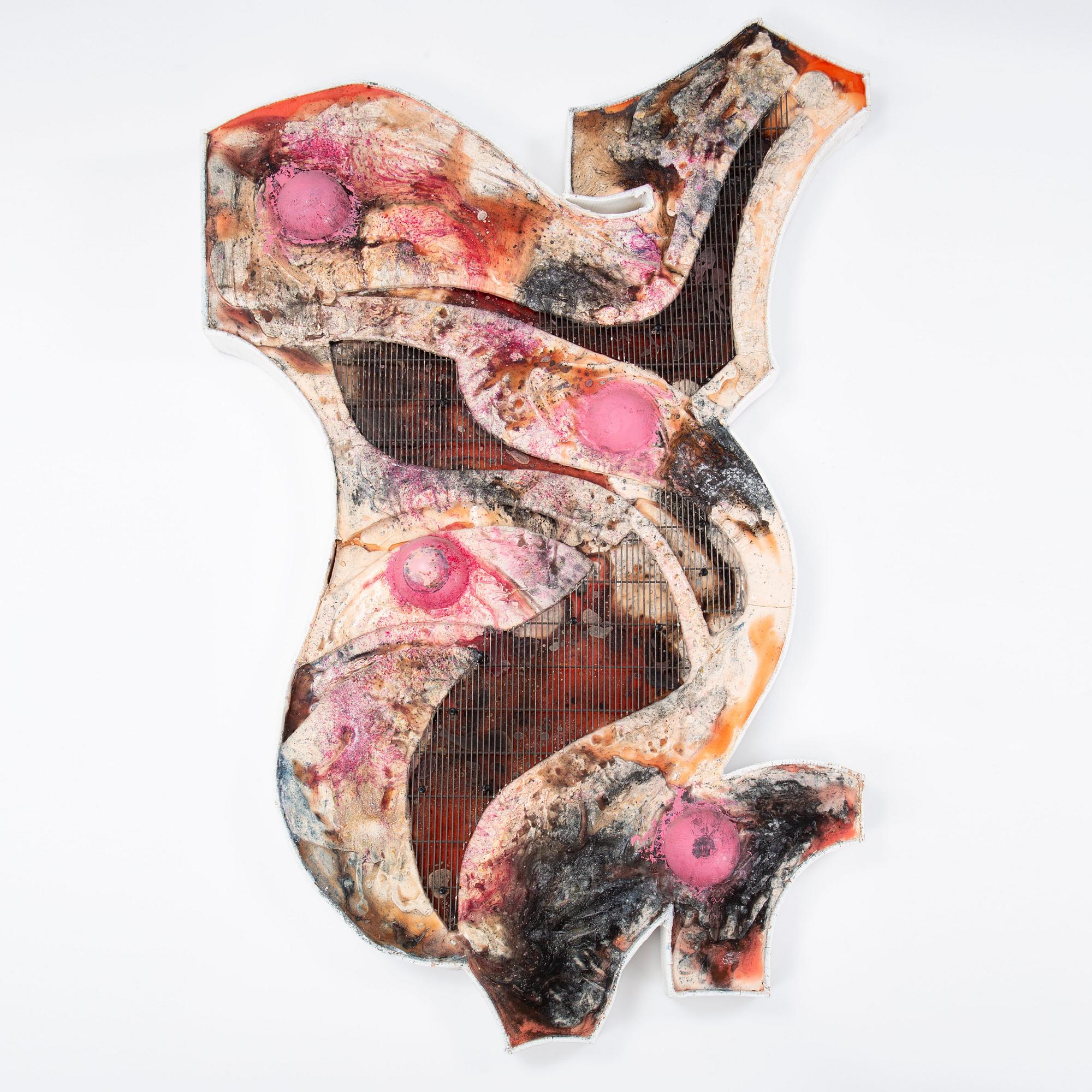 David Douard, executed in 2014. Mixed media, metal, wood, plaster, textile and ink.