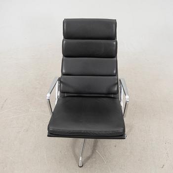A leather chair "Soft Pad EA 222" by Charles & Ray Eames for Vitra later part of the 20th century.
