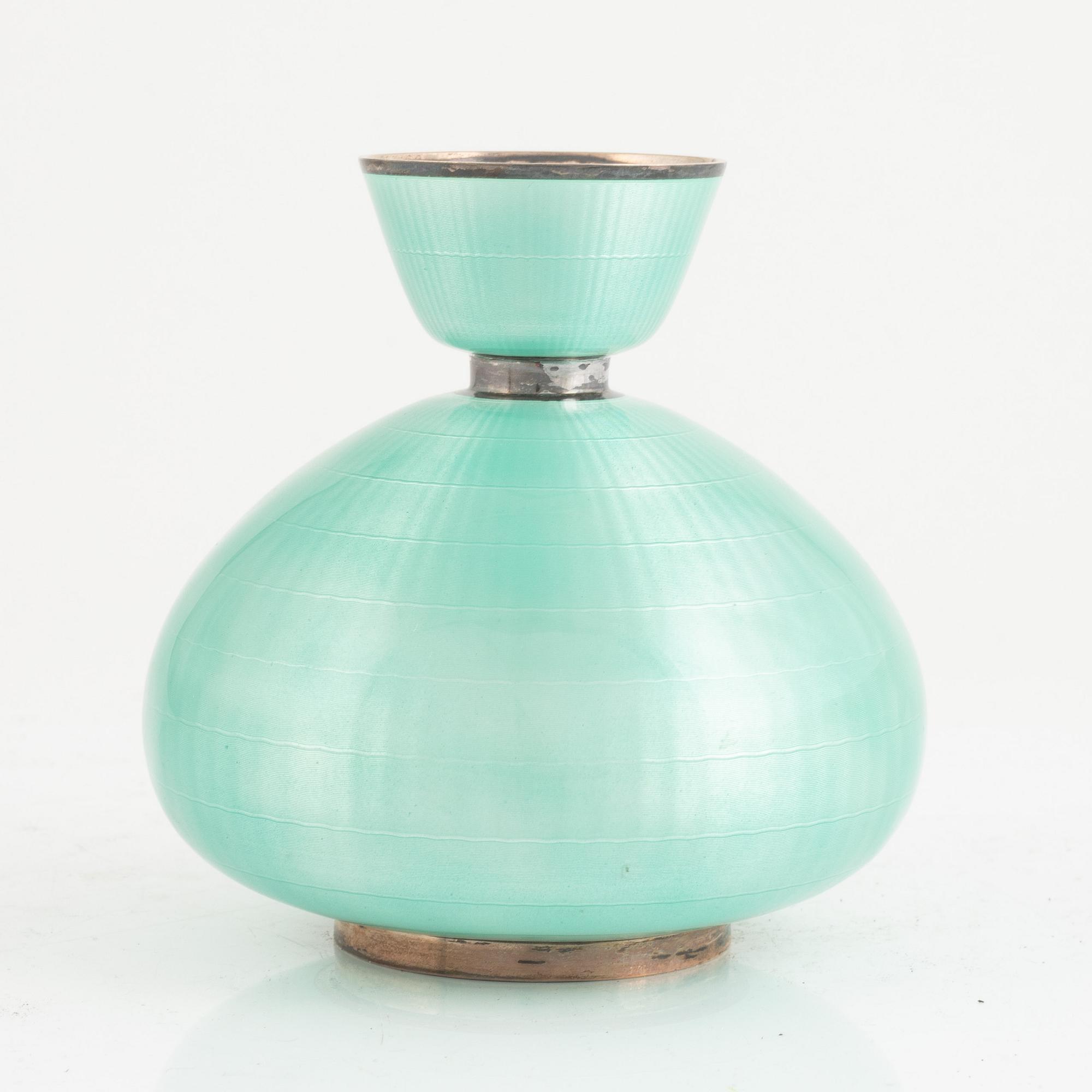 David-Andersen, vas, sterling silver och emalj, modell 4033, Norge.