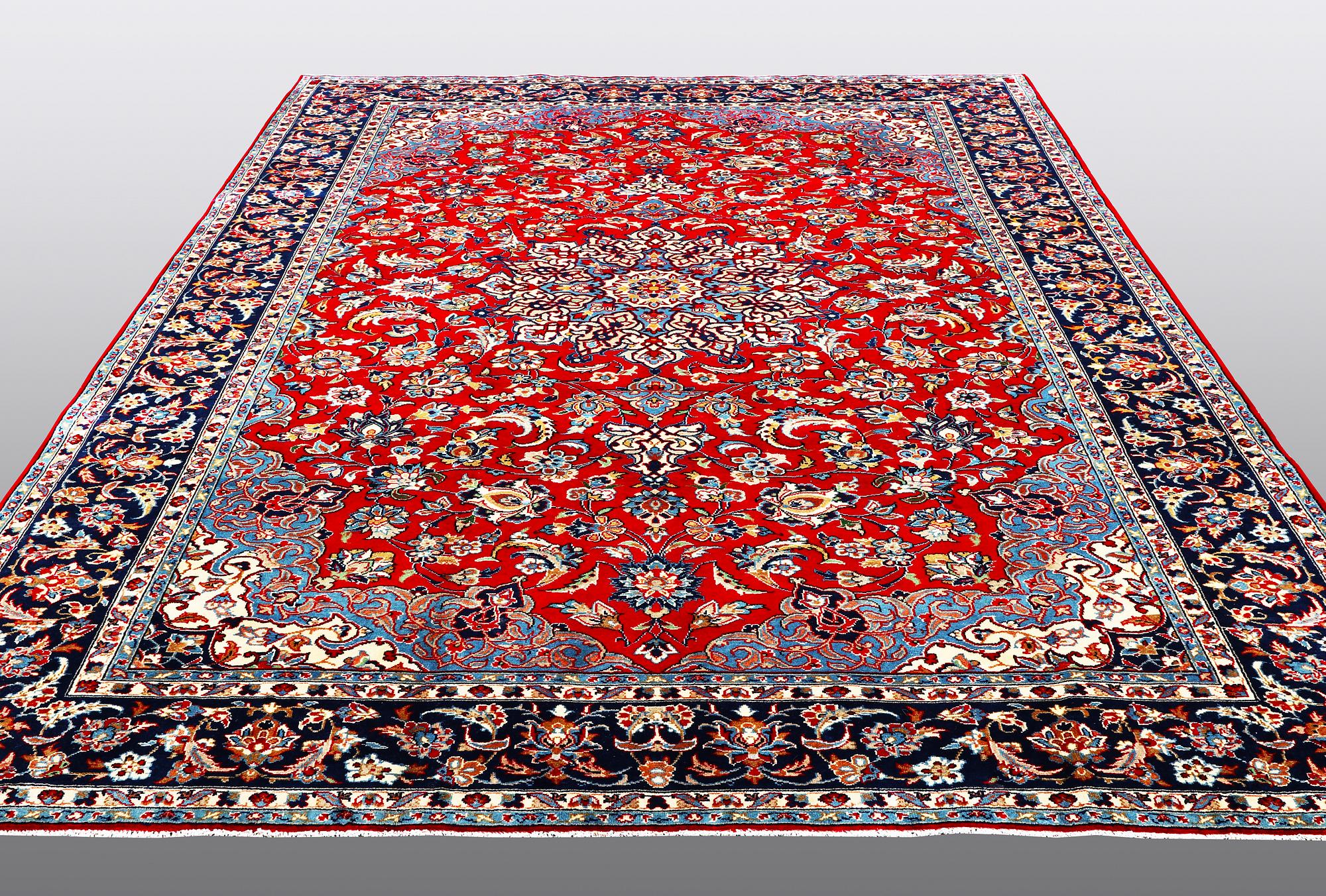 A carpet, Mashad, ca 345 x 242 cm.