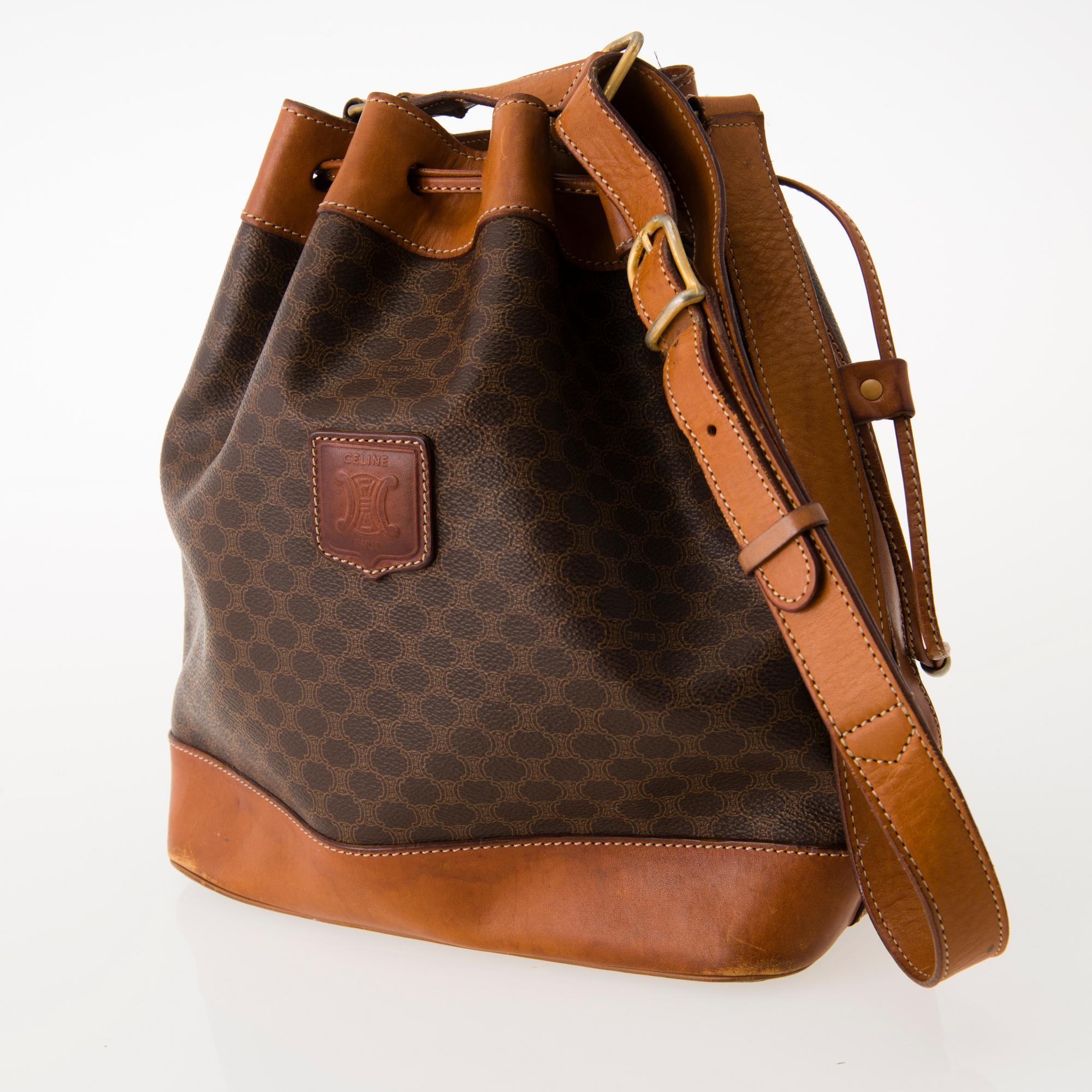 CÉLINE Vintage Macadam Bucket Bag.