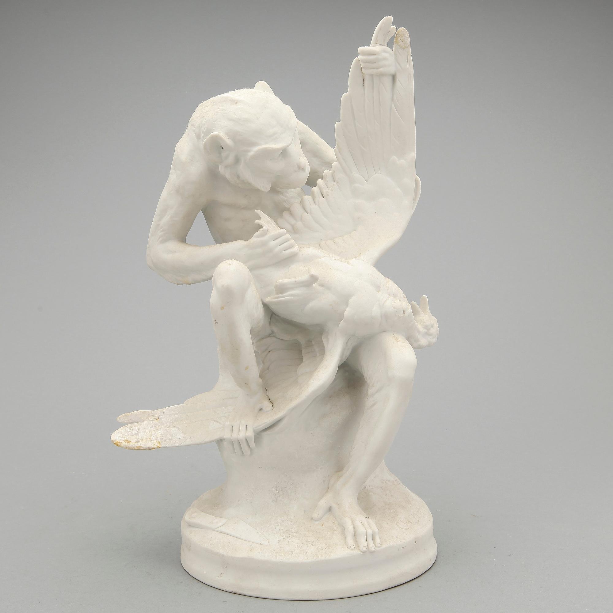 SKULPTUR, parian, efter Joseph Victor Chemin. Signerad.