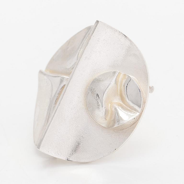 Björn Weckström, a sterling silver brooch 'Vela' for Lapponia 1970.
