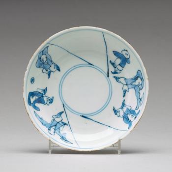 A set of nine blue and white dishes, Ming dynasty Tianqi/Chongzhen, 17th Century.