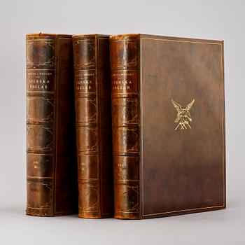 BOK, 3 vol, "Svenska Fåglar", M.W. & F von Wright, Stockholm, 1927-1929.