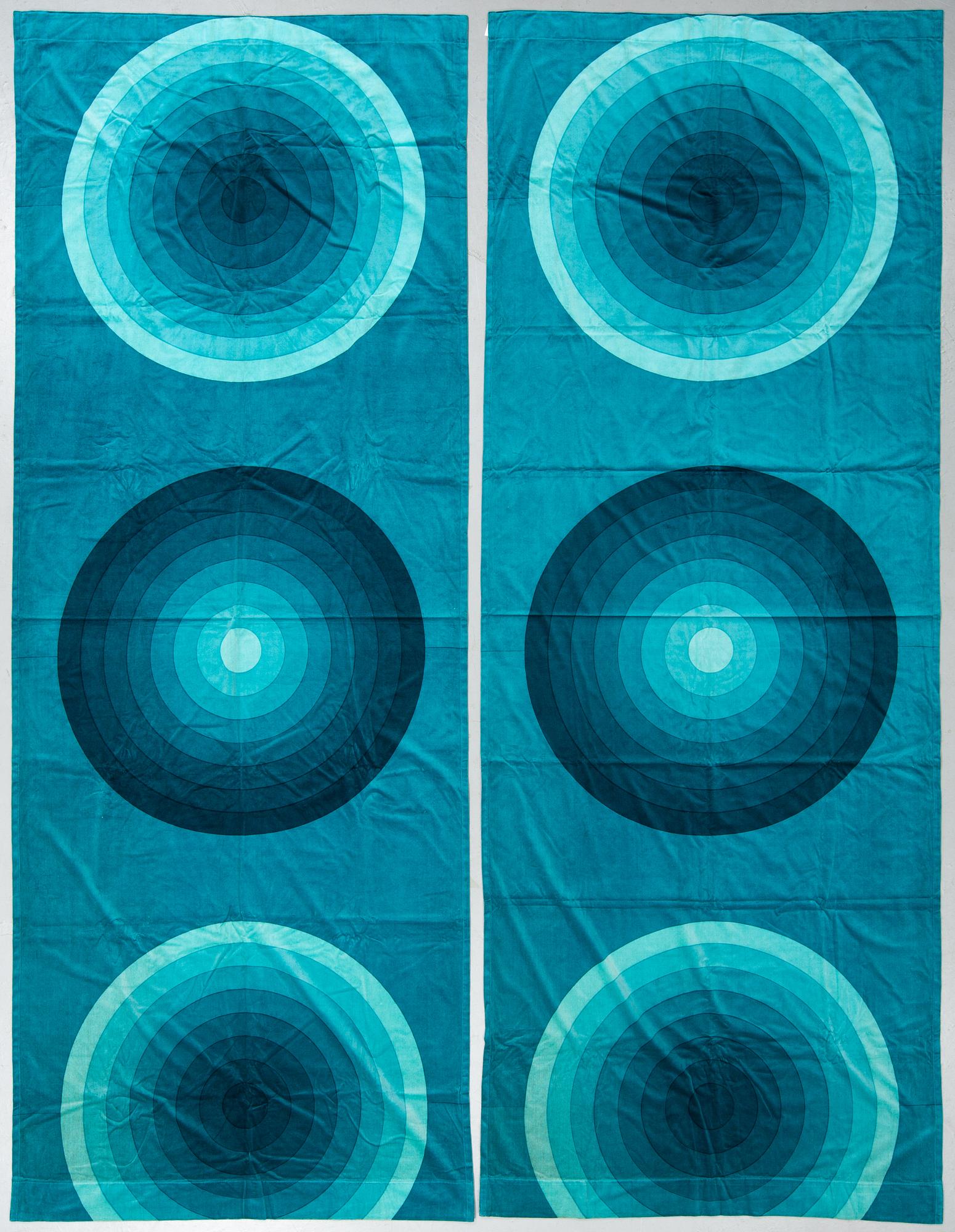 VERNER PANTON, a pair of velvet curtains, Mira-X AG.