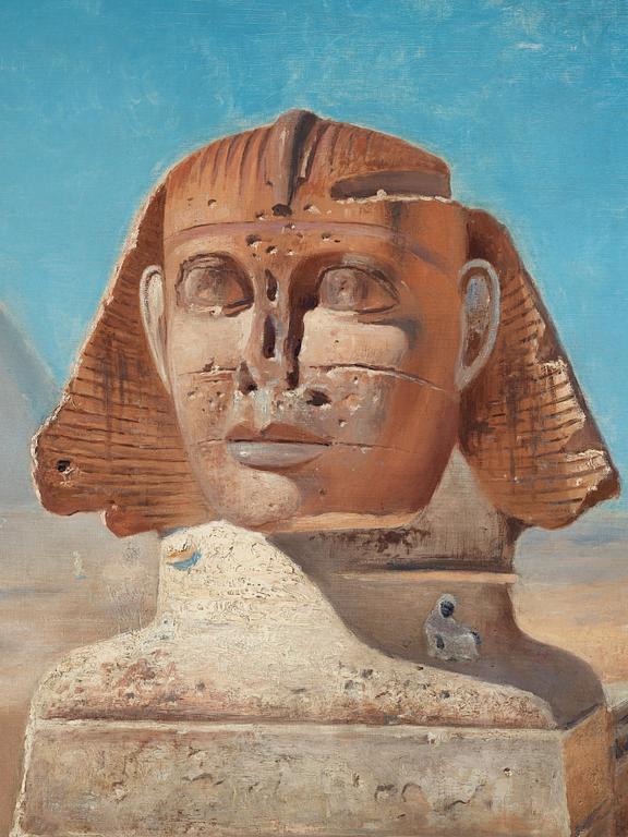 Frans Wilhelm Odelmark, Egyptian landscape with the Sphinx and the Pyramid of Khafre.